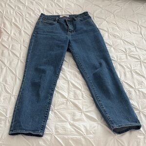 PacSun Women's Straight Leg Jeans in Dark Blue Wash